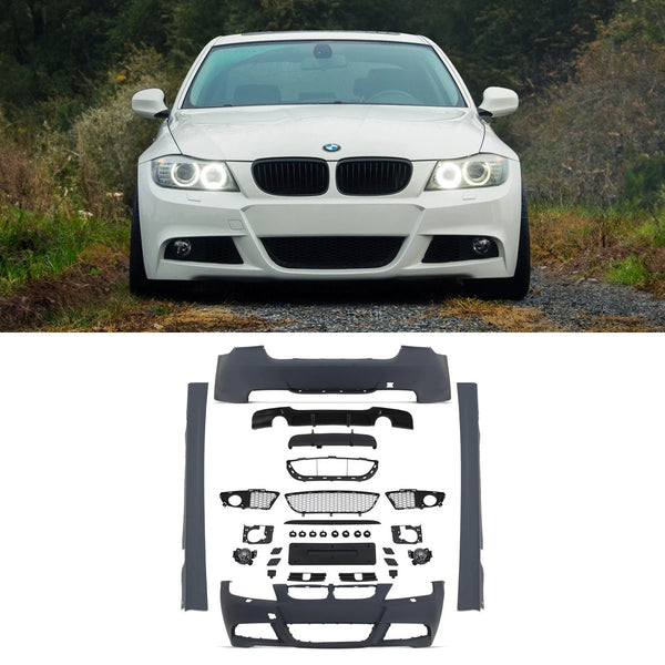 BMW E90 Compatible LCI M-Tech Body Kit Front & Rear Bumpers + Side Skirts + Grilles