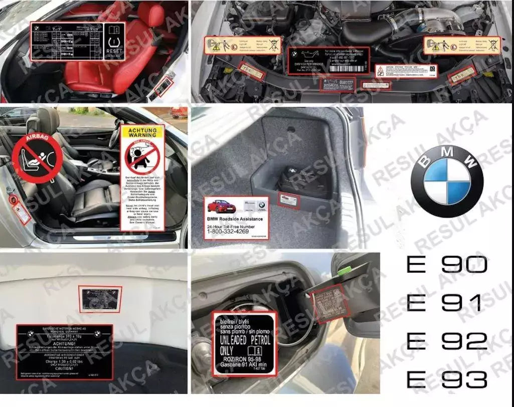 BMW E90 E91 E92 3 SERIES Compatible Decal Set Stickers All Models Best ...