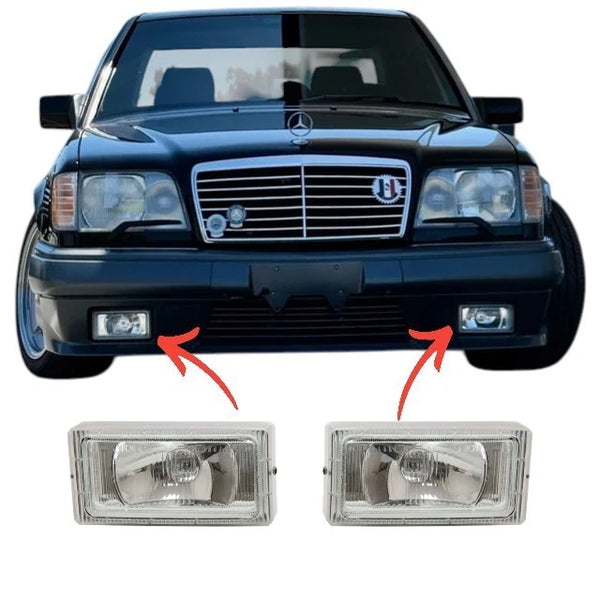 Mercedes W124 AMG Gen1 Compatible Front Bumper Fog Light Set A2018200156