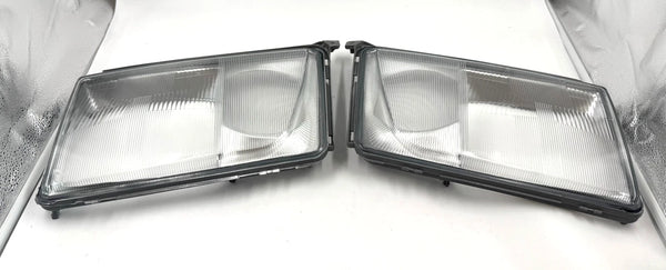 Mercedes-Benz W124 93-95 Compatible Headlight Glass With Frame Right + Left Set
