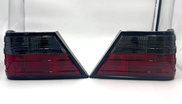 Mercedes W124 C124 Compatible Red Black Rear Tail Light Set 2 Pieces