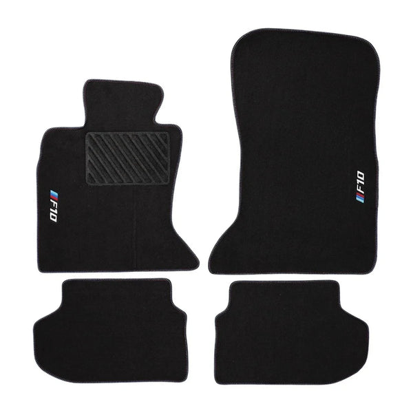 BMW F10 5 Series 2013-2017 Compatible Black Carpet Floor Mat Set