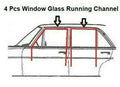 Rubber Door Window Running Channel Gasket Seal Mercedes W123 4 Pcs Wagoon Estate