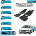 4 Pcs 3D Car Floor Mats Fit For Mercedes-Benz A-Class 2012-2019 Black Color