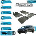 4 Pcs 3D Design 3D Floor Mats Fit Fit Hyundai Santa Fe 2012-2018 (Black)