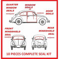 Volkswagen Vw Bug Beetle 1958 - 1964 Complete Seal Kit Windows Doors 10 Pieces