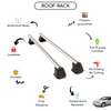 Smooth Roof Rack Cross Bars Set for Chevrolet Cavalier 2-Door 1995 - 2005