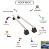 Smooth Roof Rack Cross Bars Set for Daewoo Kalos Hatchback 2003 - 2014