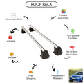 Bare Roof Rack Cross Bars Set for Daewoo Kalos Hatchback 2003 - 2014