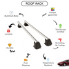 Smooth Roof Rack Cross Bars Set for Dodge Interpid 1998 - 2002