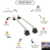 Smooth Roof Rack Cross Bars Set for Hyundai Pony Sedan 1994 - 1999