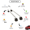 Smooth Roof Rack Cross Bars Set for Kia Picanto II Hatchback 2011 - 2017