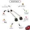 Smooth Roof Rack Cross Bars Set for Kia Picanto I Hatchback 2004 - 2011