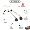 Smooth Roof Rack Cross Bars Set for Kia Rio II Hatchback 2005 - 2011