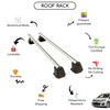 Smooth Roof Rack Cross Bars Set for Kia Rio 2011 - 2016
