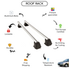 Smooth Roof Rack Cross Bars Set for Kia Shuma Sedan 1998 - 2004