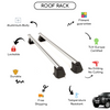 Smooth Roof Rack Cross Bars Set for Mitsubishi L200 III Pick-Up 1996 - 2006