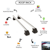 Smooth Roof Rack Cross Bars Set for Mitsubishi Mirage 3-Door 1985 - 1988