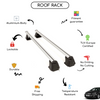 Smooth Roof Rack Cross Bars Set for Opel Astra J Sedan 2010 - Up