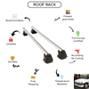 Smooth Roof Rack Cross Bars Set for Peugeot 106 Hatchback 1992 - 2004