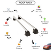 Smooth Roof Rack Cross Bars Set for Pontiac Sunfire 4-Door 1995 - 2004