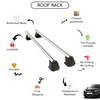 Smooth Roof Rack Cross Bars Set for Renault Laguna III Liftback 2007 - 2015