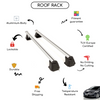 Smooth Roof Rack Cross Bars Set for Seat Leon Hatchback 2005 - 2015