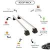 Smooth Roof Rack Cross Bars Set for Toyota Avensis II Sedan 2002 - 2008