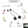 Smooth Roof Rack Cross Bars Set for Toyota Corolla (E100) Hatchback 1991 - 1997