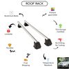 Smooth Roof Rack Cross Bars Set for Toyota Corolla (E120, E130) Hatchback 2001 - 2006