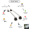 Smooth Roof Rack Cross Bars Set for Toyota Corolla (E140, E150) Sedan 2006 - 2013