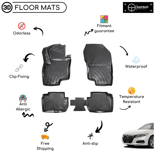 3D Molded Interior Car Floor Mat for Honda Accord 2018 - Up