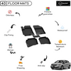 4D Premium Rubber Car Floor Mat for Kia Rio 2011 - 2017
