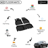 4D Premium Rubber Car Floor Mat for Mercedes X-Class 2017 - 2020