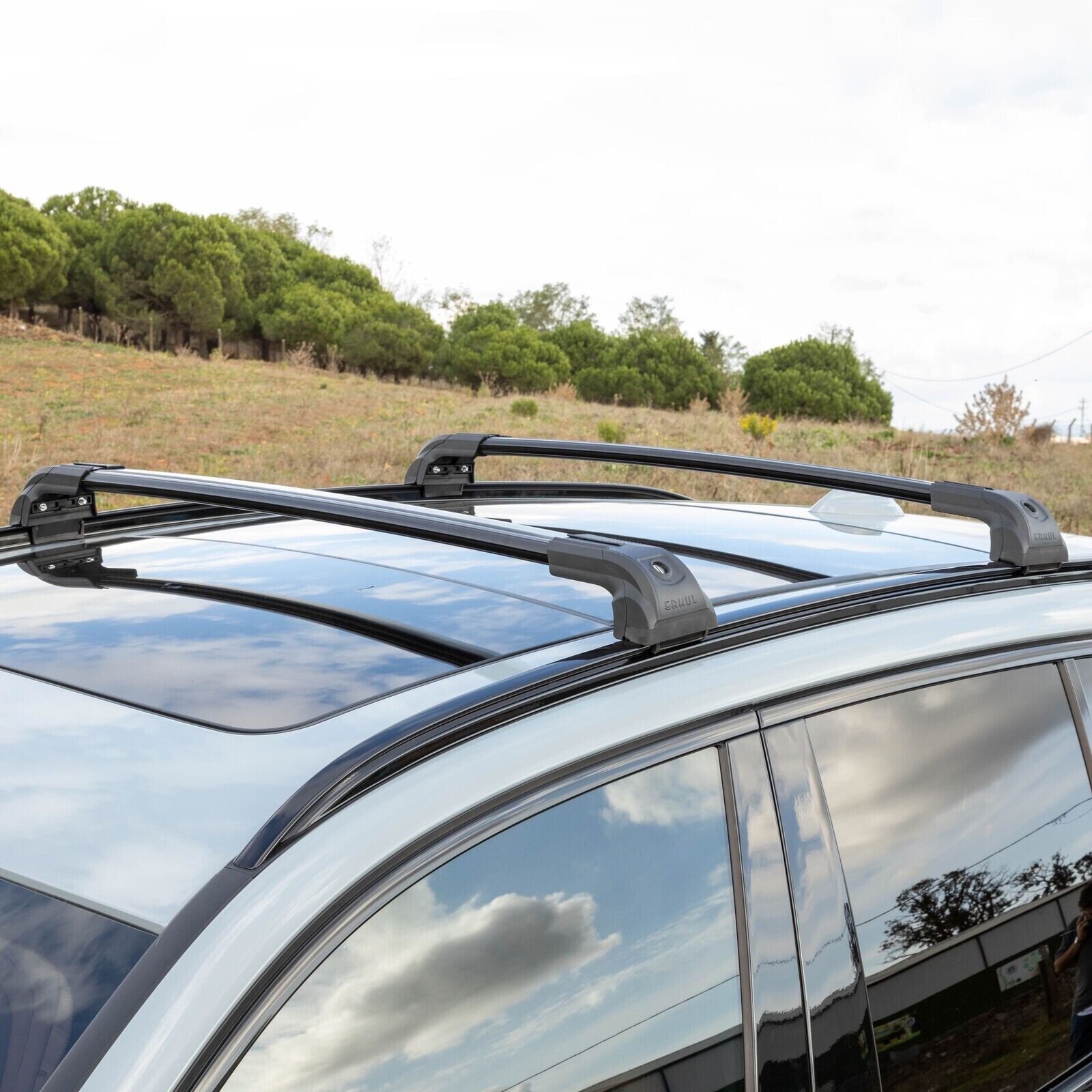 Strong Roof Rack Cross Bars for Genesis GV70 2022-2023 Black 2 cross b ...