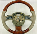 For Audi Q7 Walnut and Beige Leather Steering Wheel 2006-2015