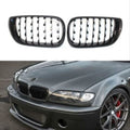 ABS Plastic Front Grills For BMW 3 Series E46 Diamond Style Black